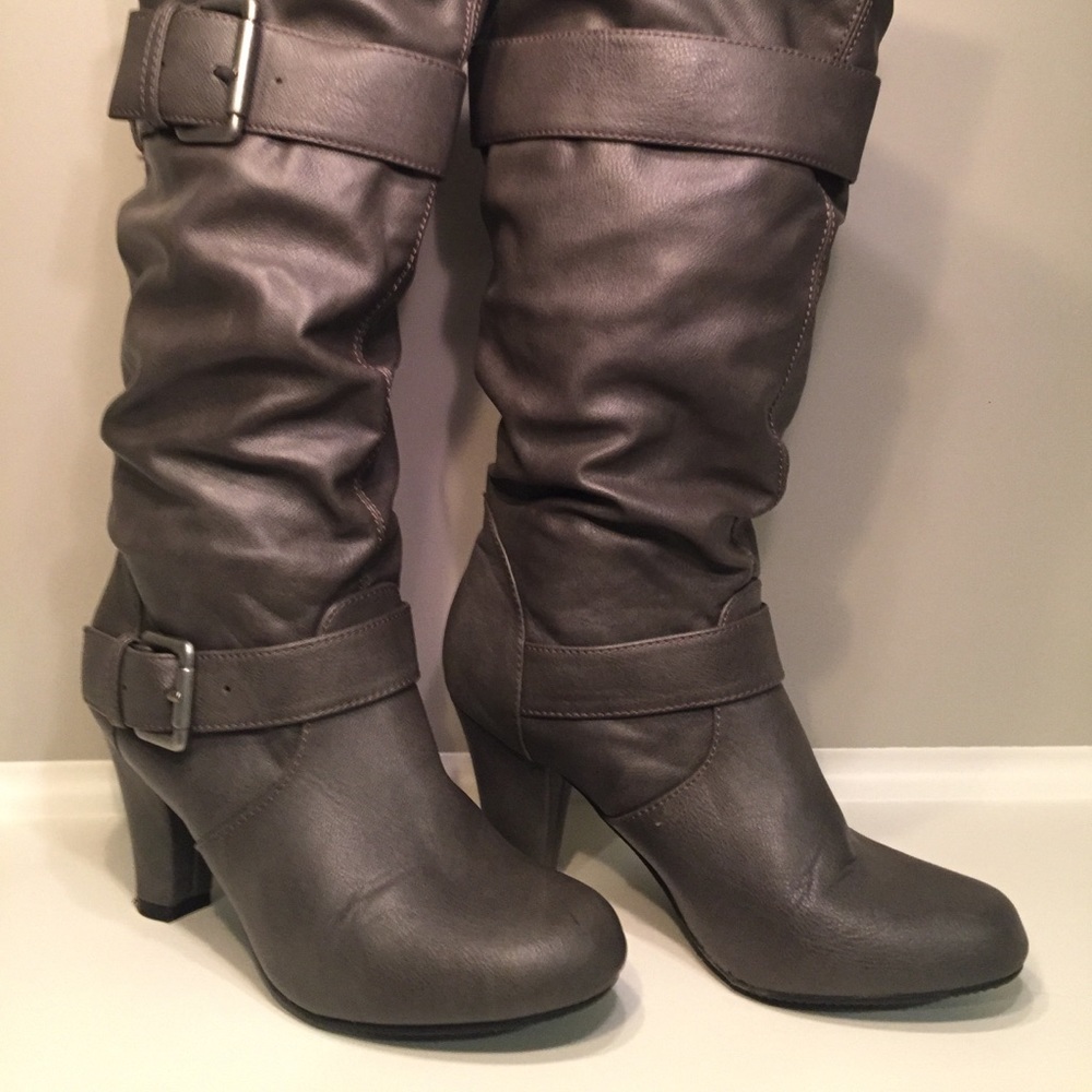 Gray mid calf boots. Size 5.5
